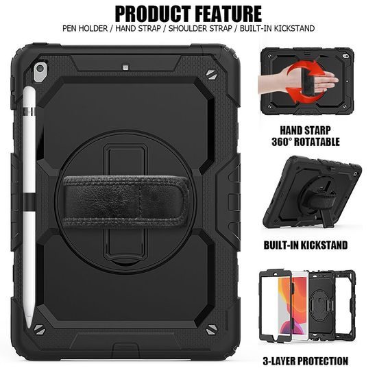 Tech-Protect Solid360 IPad 7/8/9 10.2 2019/2020, fekete