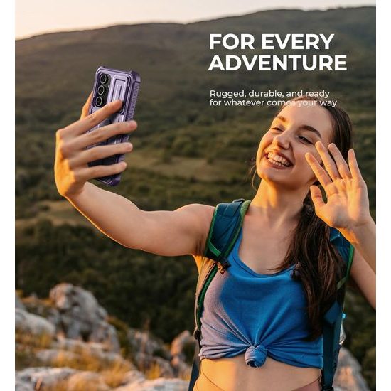 Dexnor 360 Kickstand Camprotector obal Samsung Galaxy S24 FE, fialový