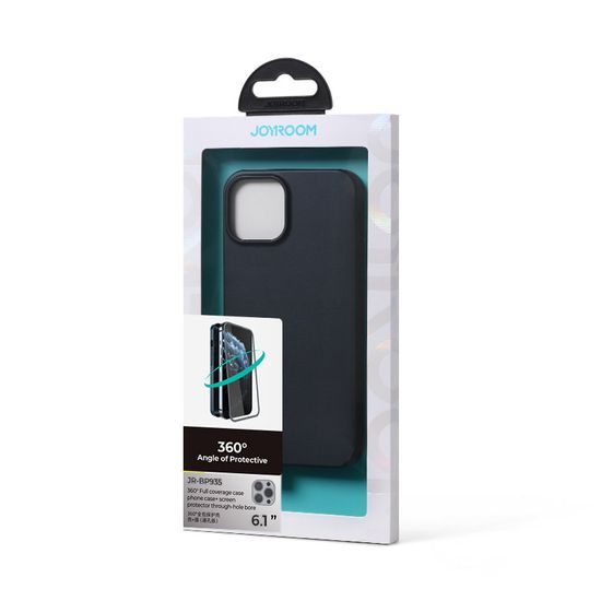 Husă Joyroom 360 Full Case + folie de sticlă securizată, iPhone 13 Pro, neagră