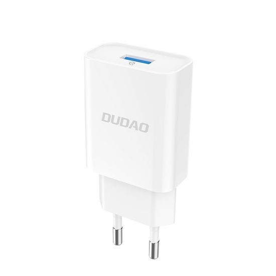 Adaptor DUDAO EU USB 5V / 2.4A QC3.0, alb (A3EU white)