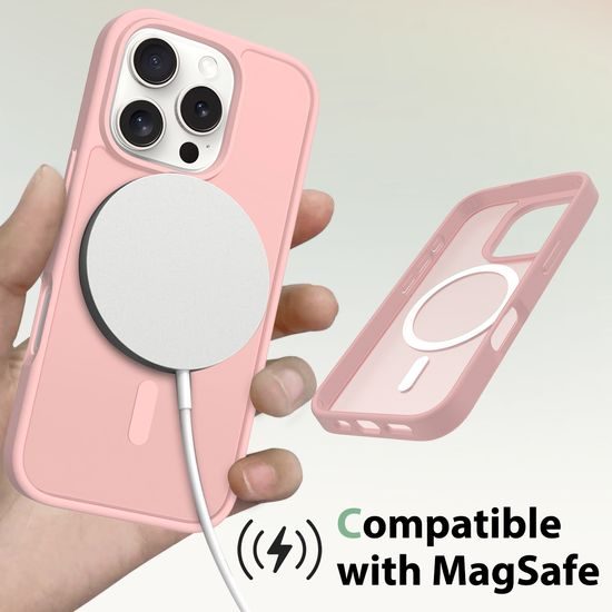 JP MagFit Colour MagSafe obal s N52 magnetom, iPhone 16 Pro, svetlo ružový