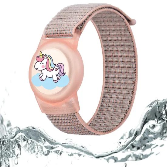 Tech-Protect Cinturino in Nylon per bambini, Apple AirTag 1 / 2, magic pony