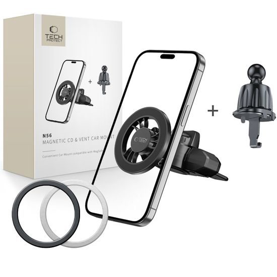 Tech-Protect N56 Magnetischer MagSafe Halter für Lüftung / CD, schwarz