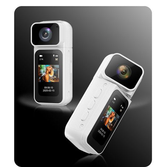 Mini sportovní kamera 2.7K s otočným objektivem a magnetickým uchycením, černá