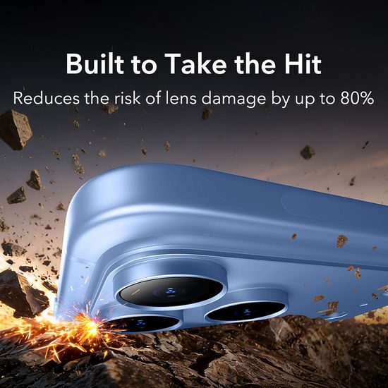 iPhone 18 Pro Max kameros apsauginis stiklas – ESR Armorite Pro grūdintas stiklas – mėlyna