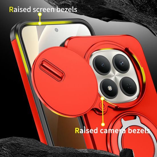 Camslide Stand obal, Xiaomi Redmi Note 15 Pro 5G, červený