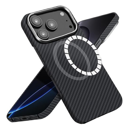 Techsuit Aramid Fiber MagSafe obal, iPhone 17 Pro Max, černý