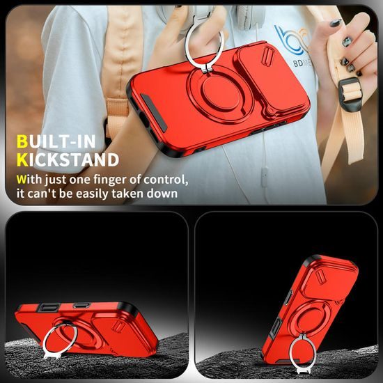Camslide Stand etui, iPhone 18 Pro, rdeč