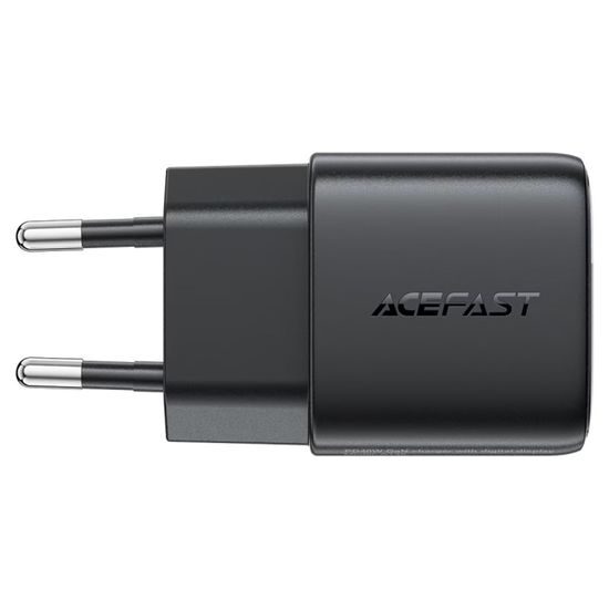 Acefast Oplader (A135) USB-C, GaN, PD 45W, LED-display, Zwart