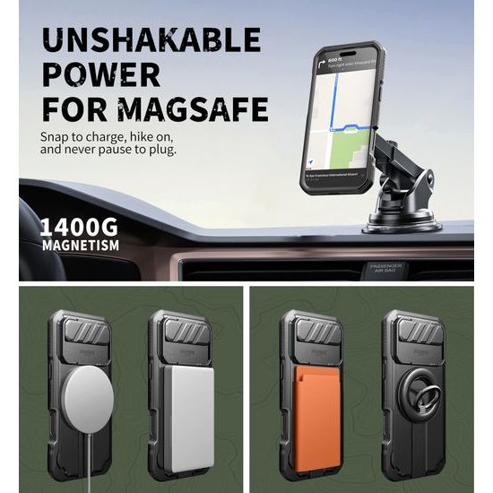 Dexnor MagSafe 360 Kickstand Camprotector θήκη iPhone Air, μαύρη