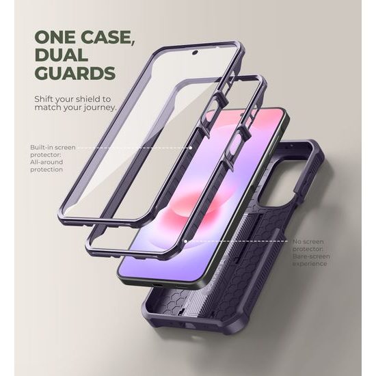 Dexnor 360 Kickstand Camprotector obal Samsung Galaxy A27, fialový