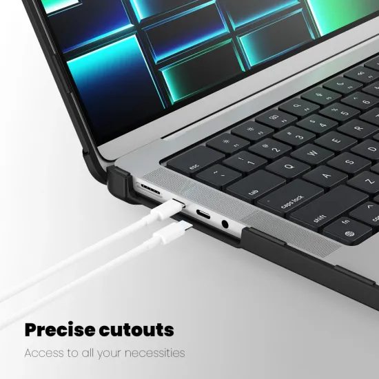 Tech-Protect SmartShell Pro θήκη MacBook Pro 14 2021–2025, μαύρη / διάφανη