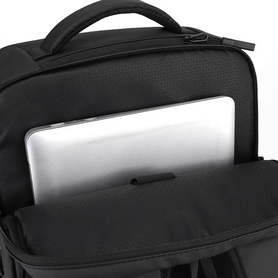 JP Rucksack B08 - 50x30x20 cm - Alltagsrucksack mit verstellbaren Schultergurten - Schwarz