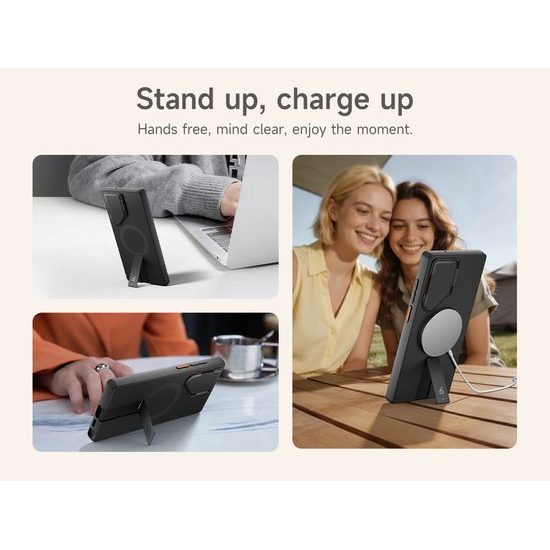 Samsung Galaxy S23 Ultra ümbris – Suritch MagSafe Kickstand Camprotector – must