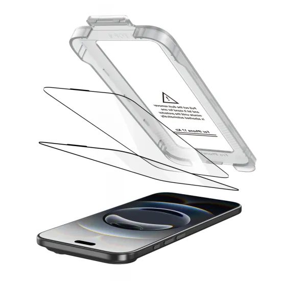 Tech-Protect Σκληρυμένο γυαλί Quick Set+, iPhone Air, μαύρο, 2 τεμάχια