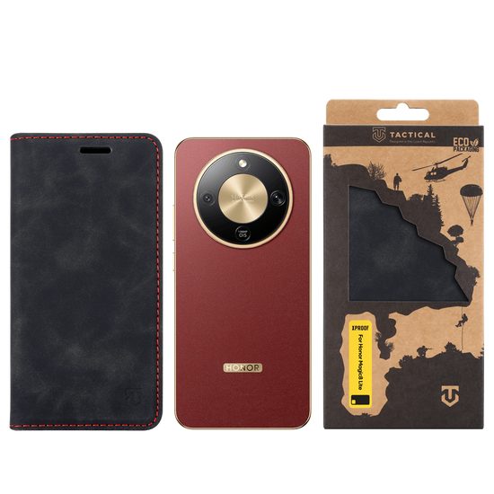 Tactical Xproof Schutzhülle für Honor Magic8 Lite - Flip Case mit Magnetverschluss - Schwarz