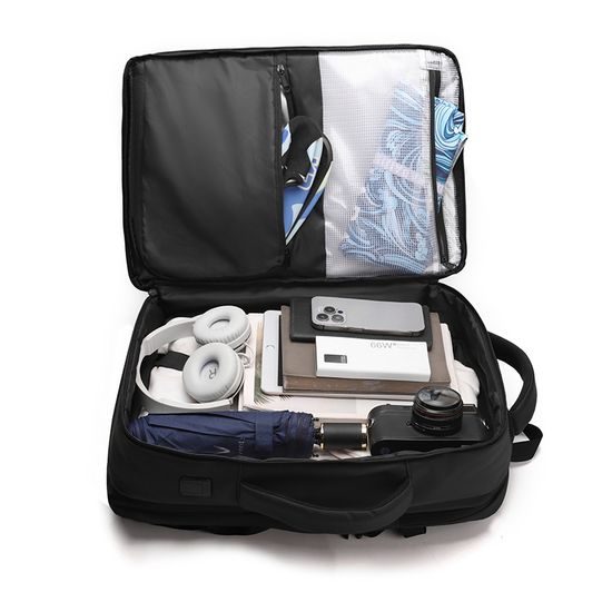 JP Rucksack B15 für Alltag und Freizeit - 48x33x20~25 cm - Schwarz