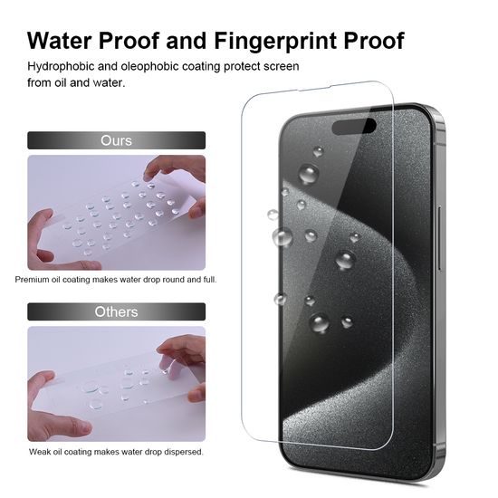 JP Mega Pack Kaljena stekla, 3 stekla za telefon z aplikatorjem + 2 stekli z lečami, iPhone 15 Pro