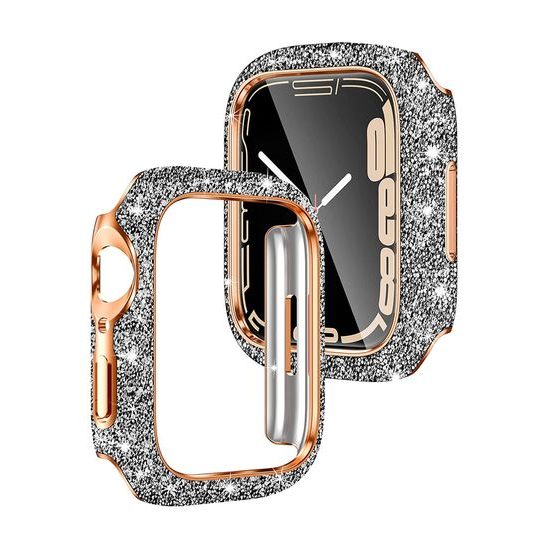 JP Watch etui Crystal, Apple Watch 7 / 8 / 9, 41 mm, srebrn