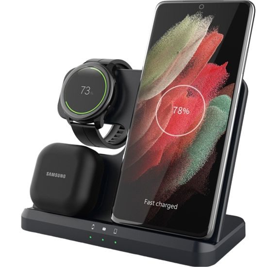 Ασύρματος φορτιστής 3σε1 για Samsung, μαύρος