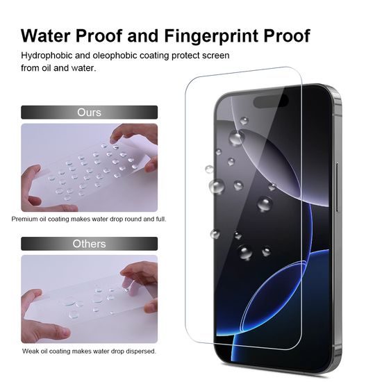JP Mega Pack Szkło hartowane, 3 szkła na telefon z aplikatorem + 2 szkła na obiektyw, iPhone 16 Pro Max