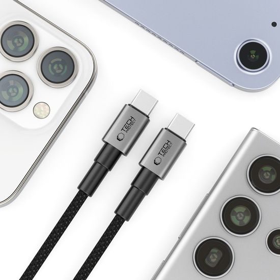 Tech-Protect UltraBoost DNA kabel USB-C, PD100W/5A, 3m, šedý