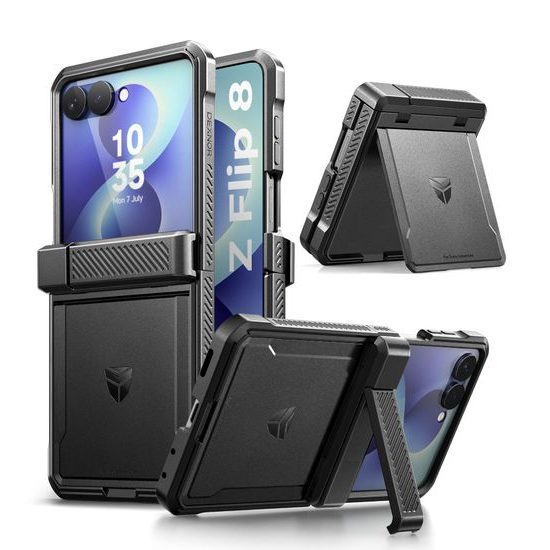 Samsung Galaxy Z Flip 8 aizsargvāciņš – Dexnor 360 Kickstand – melns