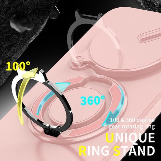 Camslide Stand Schutzhülle für Xiaomi Redmi Note 15 Pro 5G - Mit Kamera-Schieber und Metallständer - Rosa