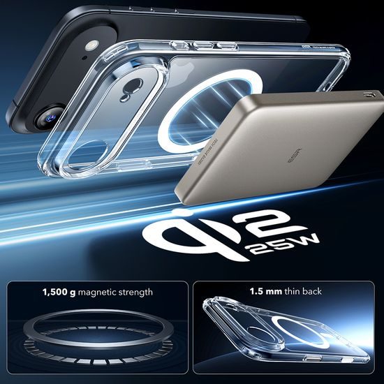 Θήκη ESR Classic Hybrid HaloLock MagSafe, iPhone Air, διάφανη