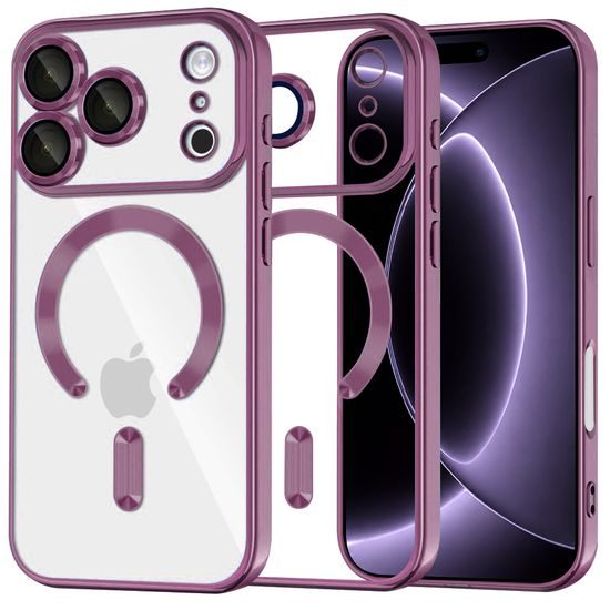 iPhone 17 Pro / 18 Pro ümbris – Techsuit Luxury Crystal MagSafe – veinpunane