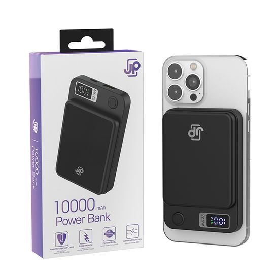 Φορητός Φορτιστής JP με Φόρτιση MagSafe, 10000 mAh, 22,5W, Μαύρο