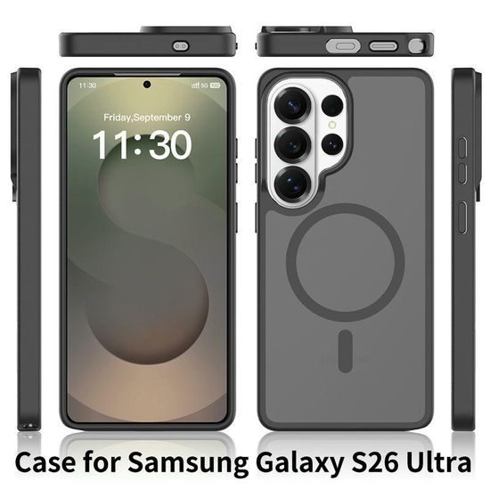 JP MagFit Colour θήκη MagSafe με μαγνήτη N52, Samsung Galaxy S26 Ultra, μαύρη