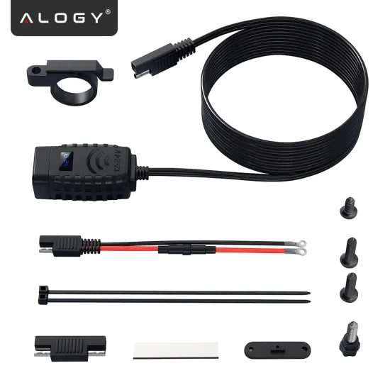 Alogy MotoCharge Pro™ 36W Motorrad Ladegerät mit Display - USB-A + USB-C - 36W PD + QC 3.0 - Schwarz