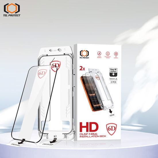Tel Protect Dust-Free Easy Fit 6D tvrdené sklo, Samsung Galaxy S25 Ultra, 2 kusy, čierne