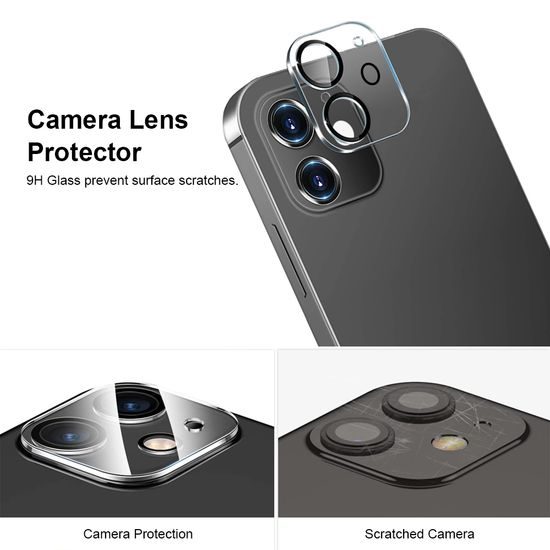 JP Πλήρες Πακέτο Προστατευτικών Γυαλιών, 2x 3D γυαλί με εφαρμογέα + 2x γυαλί για φακό, iPhone 12