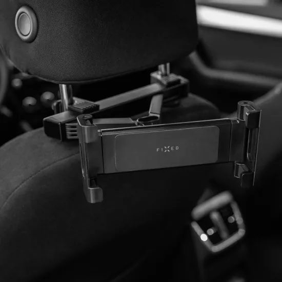 Univerzális tablettartó FIXED Passenger Max fejtámlára rögzítéssel és kihúzható karral, űrszürke
