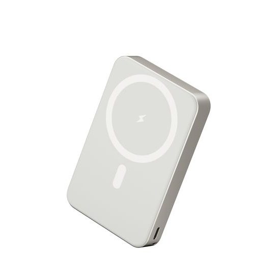 UltraThin MagSafe Powerbank 10000 mAh - PD20W + 15W Draadloos Opladen - Zilvergrijs