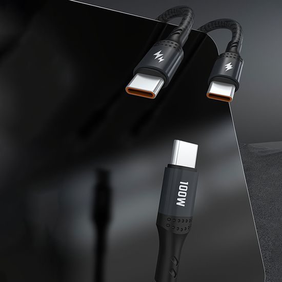 Dudao L3F kabel 2v1 2x USB-C, 100W 1,2 m črn