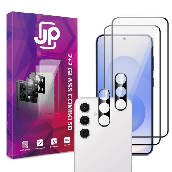 JP 5D Combo pack, Sada 2 5D tvrzených skel a 2 sklíček na fotoaparát, Samsung Galaxy S26 Plus