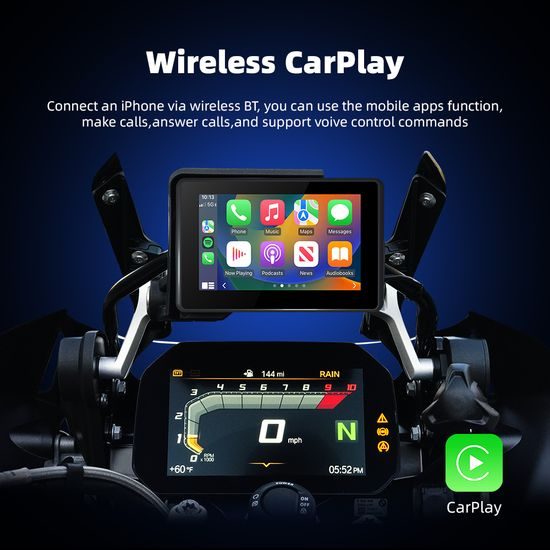5" Bezdrôtový displej pre motocykle BMW, Apple CarPlay / Android Auto