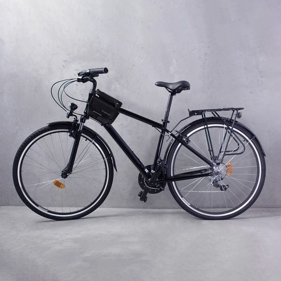 Wozinsky rámová vodotesná taška na bicykel s puzdrom na telefón, 1,5 l, čierna (WBB26BK)