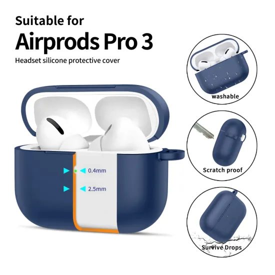 Tech-Protect Θήκη Σιλικόνης, Apple AirPods Pro 3, μπλε