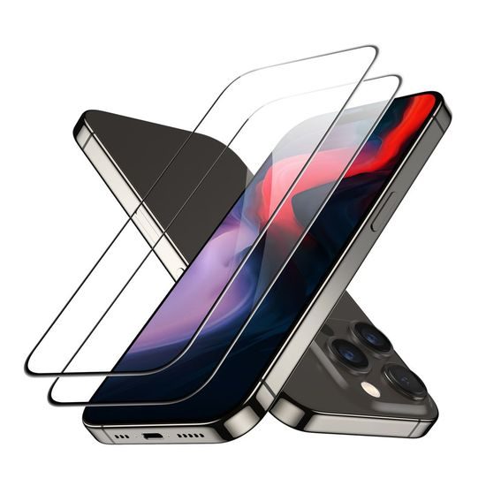 ESR Zaščitno kaljeno steklo 2 kosa, iPhone 15 Pro Max, črn