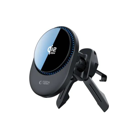 Tech-Protect V21 magnetický MagSafe držák s bezdrátovým nabíjením, 25 W Qi2.2, černý