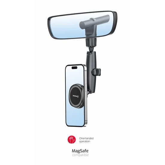 Swissten Magnetischer Rückspiegel-Handyhalter, schwarz
