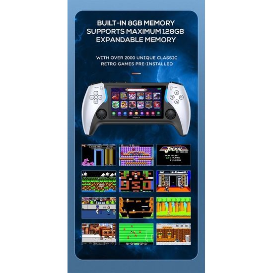 Project X Φορητή κονσόλα παιχνιδιών με οθόνη 4,3" HD IPS, λευκή