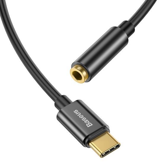 Baseus Adapter USB-C - Jack 3,5 mm, črn (CATL54-01)