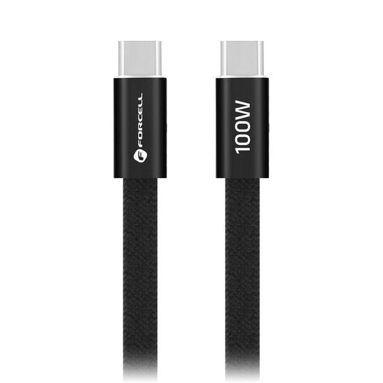 Cablu Forcell F-Energy USB-C - USB-C, QC4.0, PD, 5A, 100W, 1,2 m, negru