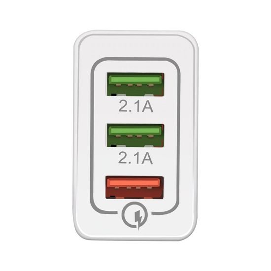 Wozinsky rychlý síťový nabíjecí adaptér Quick Charge QC 3.0 3x USB 30W, bílý (WWC-01)