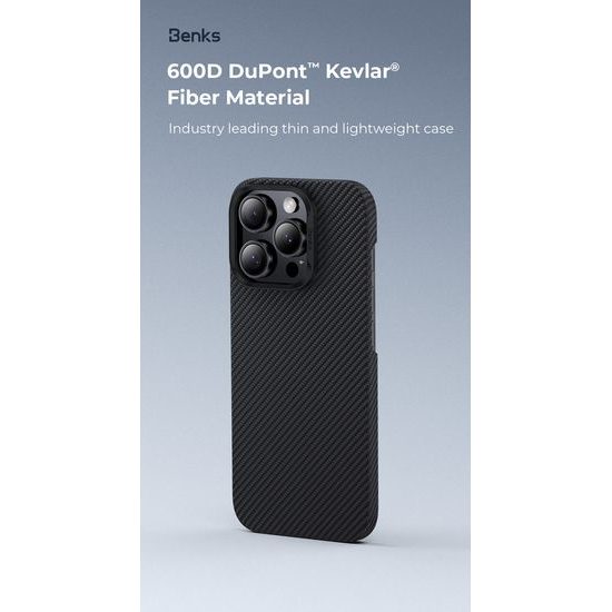 Benks Magnetic Armor Air Kevlar θήκη PC Frame, iPhone 16 Pro, μαύρη